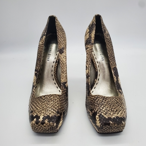 Gianni Bini Brown Tan Heels with Peep-Toe Design - Picture 15 of 15